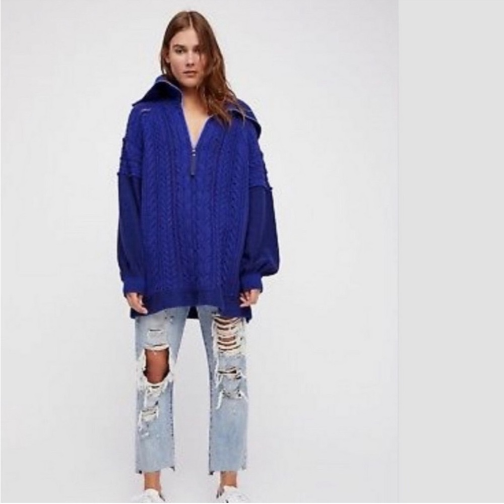 Free People Sunshine Slope Half Zip Pullover